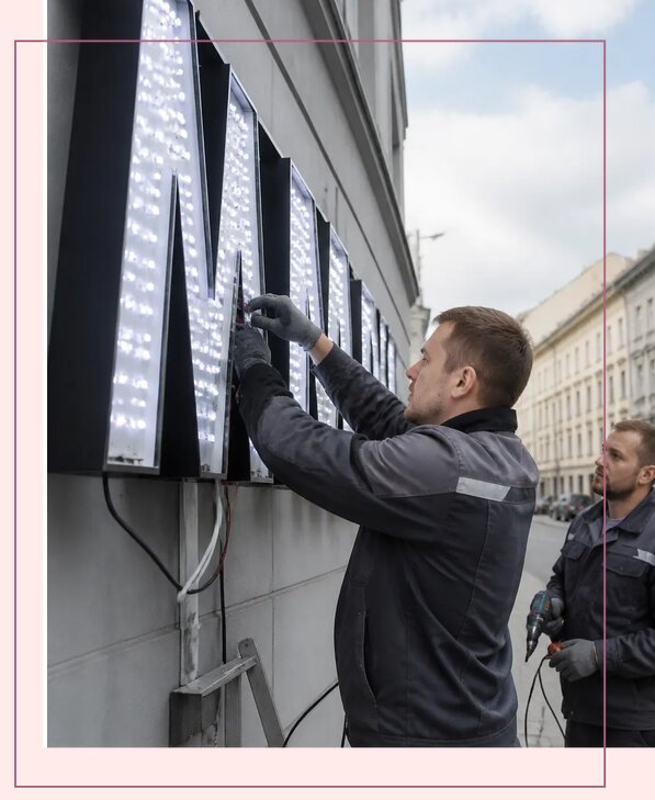 Изготовление и монтаж светодиодных LED вывесок в Серпухове