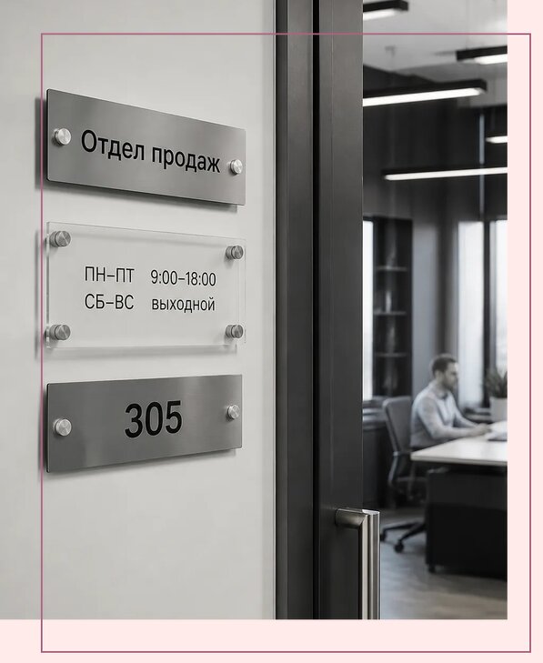 Офисные таблички на дверь в Серпухове по цене от 4979 р. | Аванза-Срп